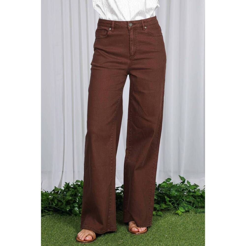 NEW VINE & LOVE wide & loose straight pants in brown